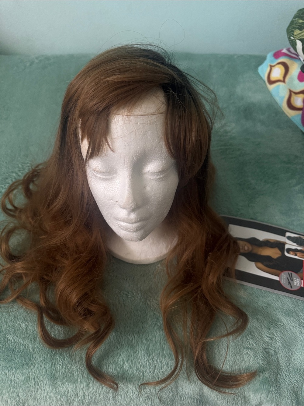Long Wavy Women's Wig in Warm Chestnut with Soft Side Fringe